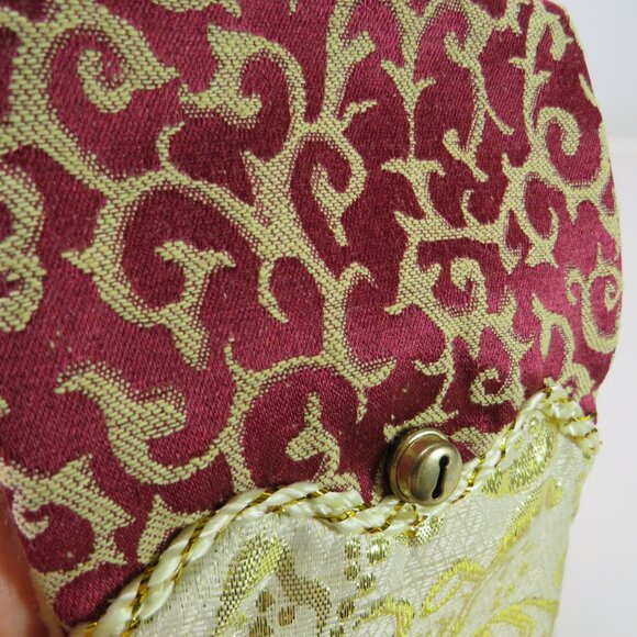 Brocade and Tapestry Stocking burgundy & gold one sided Christmas Victorian - Picture 3 of 7